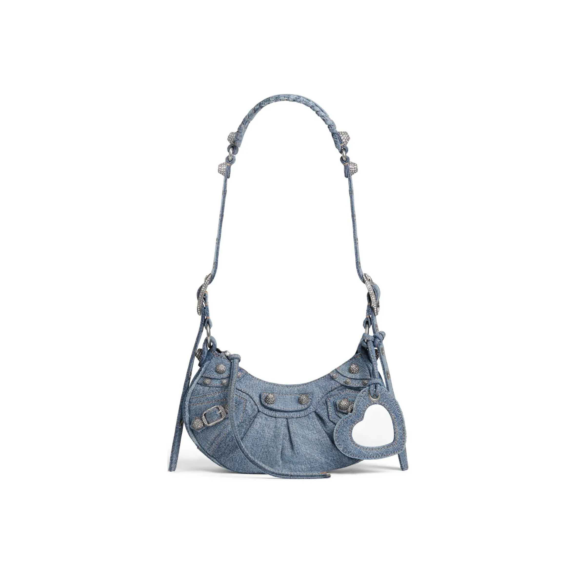 BALENCIAGA WOMEN'S LE CAGOLE SHOULDER BAG XS IN BLUE 6713092109U4715 (25.9*16*9.9cm)